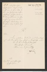k.k. naturhistorisches Hofmuseum, Intendanzakten 1885-1896 (Hauer), Aktenzahl Z.413.c/1889, Seite 1